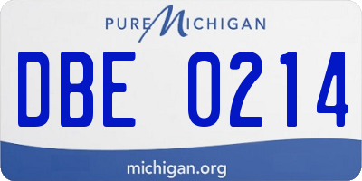MI license plate DBE0214