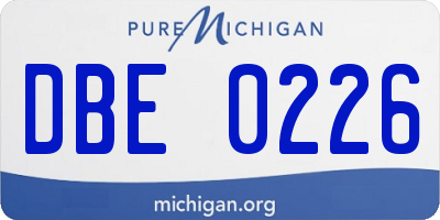 MI license plate DBE0226