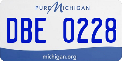 MI license plate DBE0228