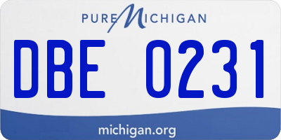 MI license plate DBE0231