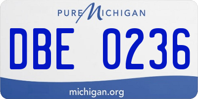 MI license plate DBE0236