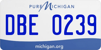 MI license plate DBE0239