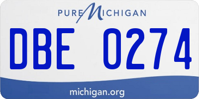 MI license plate DBE0274