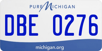MI license plate DBE0276