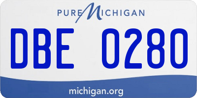MI license plate DBE0280