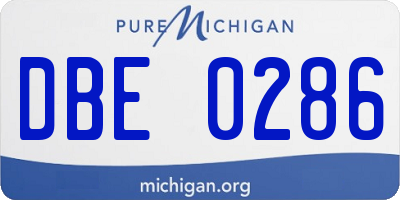 MI license plate DBE0286