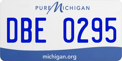 MI license plate DBE0295