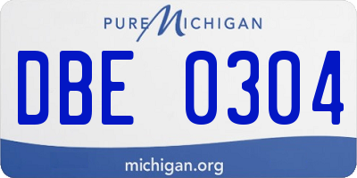 MI license plate DBE0304