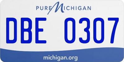 MI license plate DBE0307