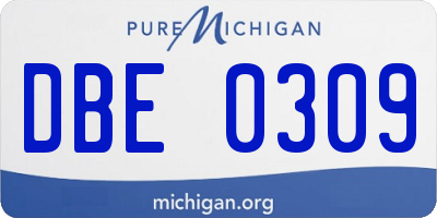 MI license plate DBE0309