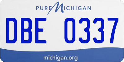 MI license plate DBE0337