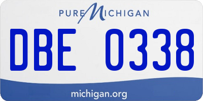 MI license plate DBE0338