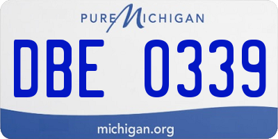 MI license plate DBE0339