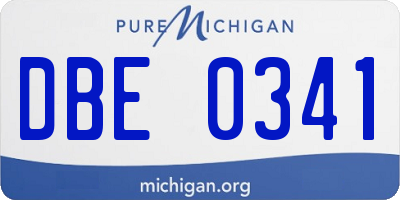 MI license plate DBE0341