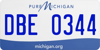 MI license plate DBE0344