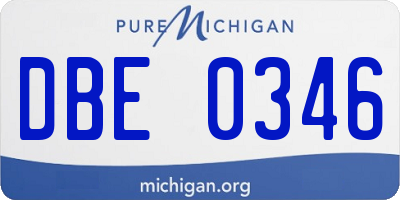 MI license plate DBE0346
