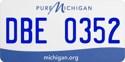 MI license plate DBE0352