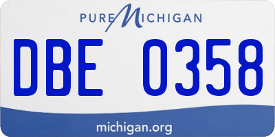 MI license plate DBE0358