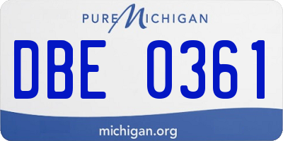 MI license plate DBE0361