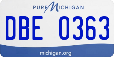 MI license plate DBE0363