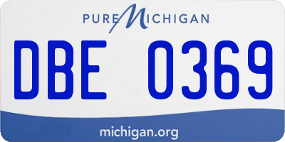 MI license plate DBE0369