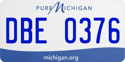 MI license plate DBE0376