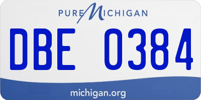 MI license plate DBE0384