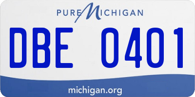 MI license plate DBE0401