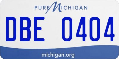 MI license plate DBE0404
