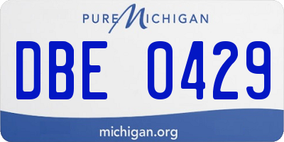 MI license plate DBE0429