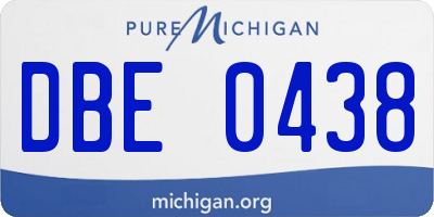 MI license plate DBE0438