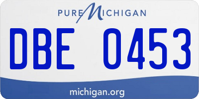 MI license plate DBE0453