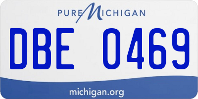 MI license plate DBE0469