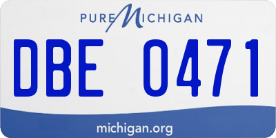 MI license plate DBE0471