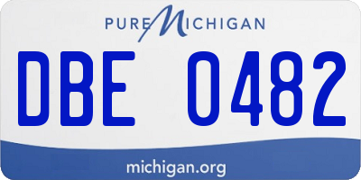 MI license plate DBE0482