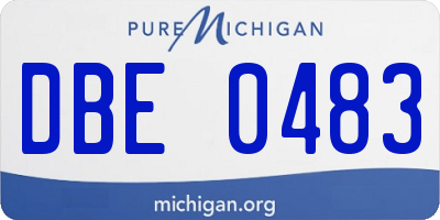 MI license plate DBE0483
