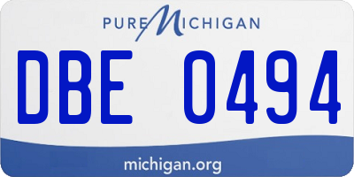 MI license plate DBE0494