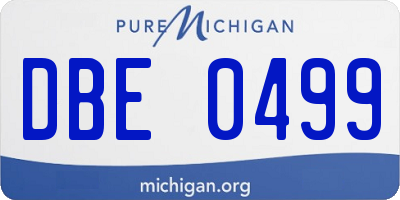 MI license plate DBE0499