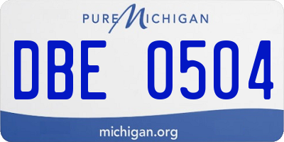 MI license plate DBE0504