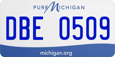 MI license plate DBE0509
