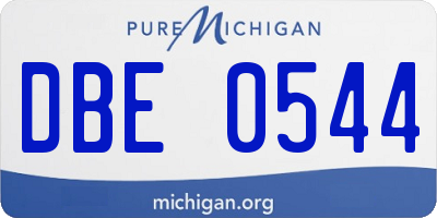MI license plate DBE0544