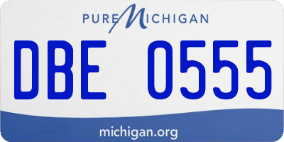 MI license plate DBE0555