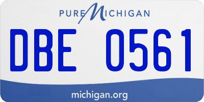 MI license plate DBE0561