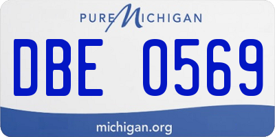 MI license plate DBE0569