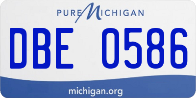 MI license plate DBE0586