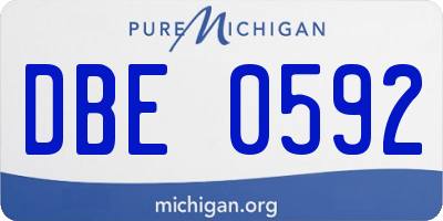 MI license plate DBE0592