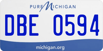 MI license plate DBE0594
