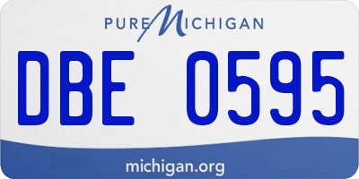 MI license plate DBE0595