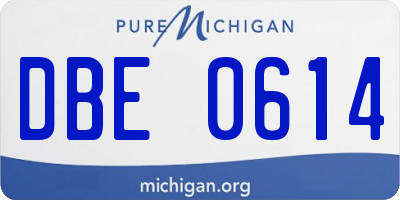 MI license plate DBE0614