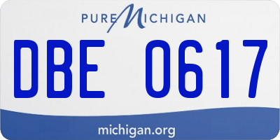 MI license plate DBE0617